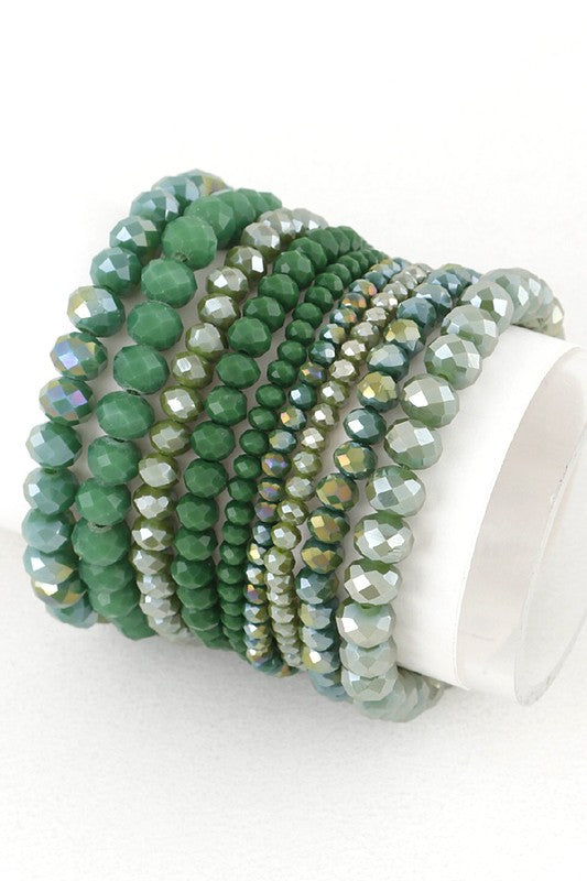 Mix Shades Layered Stretch Bracelet Set
