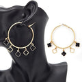 Multi Clover Charm Hoop Earrings