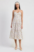 MIDI FLORAL CORSET DRESS