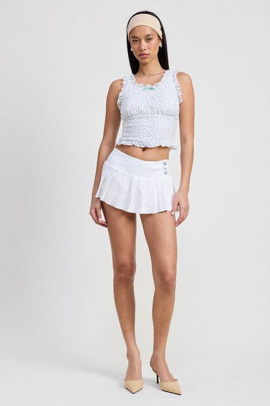 PLEATED MINI SKORT