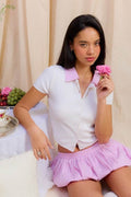 BUTTON DOWN SHIRT WITH CONTRASTED COLLAR