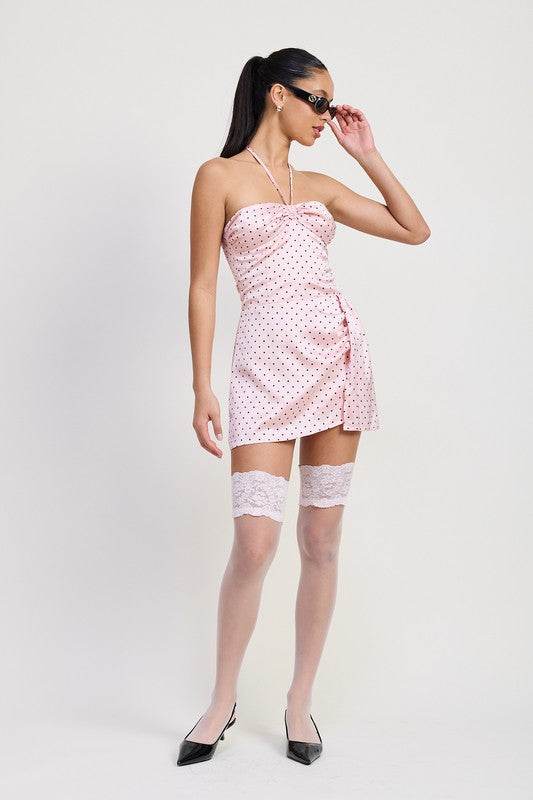 MINI HALTER POLKA DOT DRESS