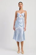 LACE TRIM MIDI SLIP DRESS