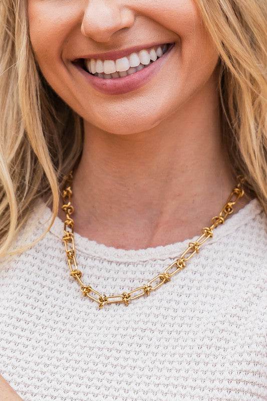 18K STAINLESS STEEL BARBED WIRE CHAIN NECKLACE