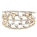 Leaves Theme Rhinestone Spring Wrap Bracelet