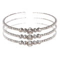 Bold Halo 3 Row Mesh Rhinestone Wrap Bracelet