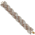 Square Twist Dazzling Rhinestone Foldover Bracelet