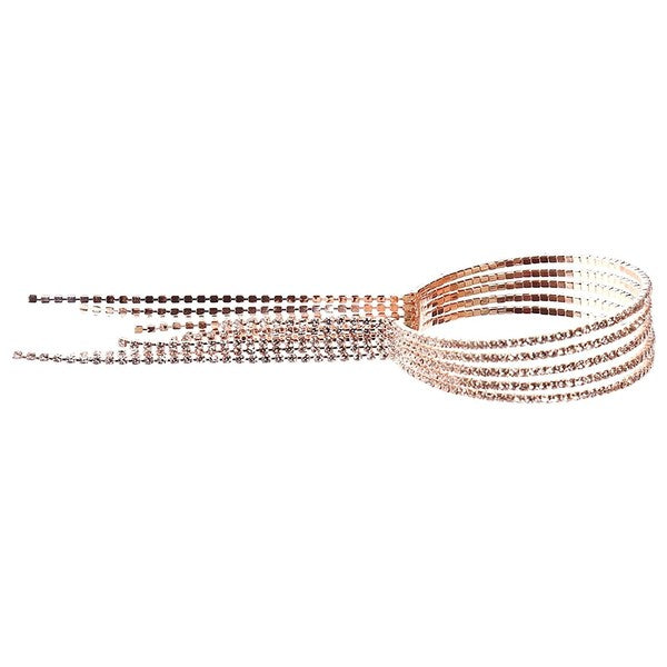 Brilliant 5 Row w Dangle Tassel Wrap Bracelet