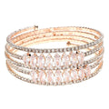 Marquise Oval Lines Rhinestone Spring Bracelet