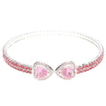 Double Heart End Rhinestone Spring Wrap Bracelet