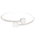 Double Square End Rhinestone Spring Wrap Bracelet