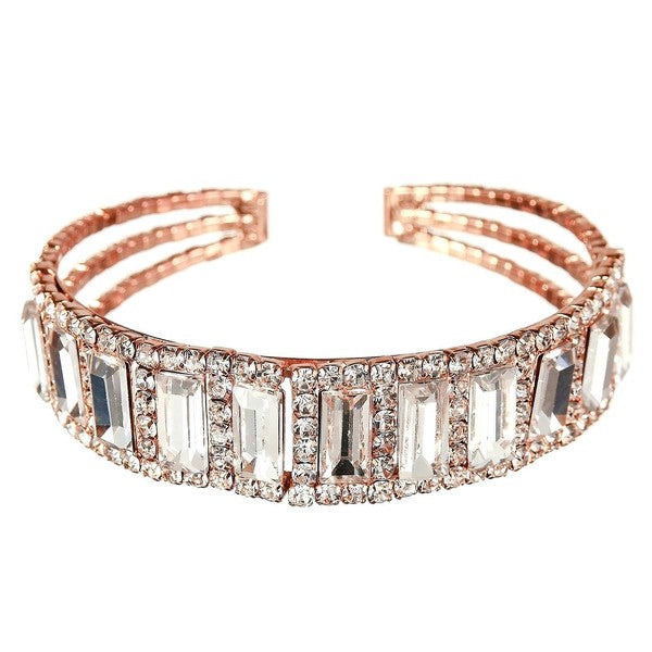 Baquette Middle Lines Rhinestone Wrap Bracelet