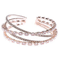 Marquise Oval w Single Lines CZ Wrap Bracelet