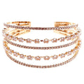 Marquise Oval w Wide Lines CZ Spring Wrap Bracelet