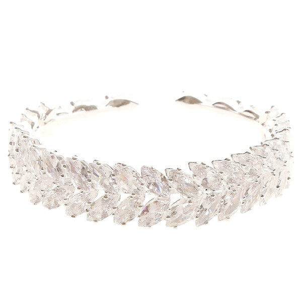 Chic Leaves Cubic Zirconia Spring Wrap Bracelet