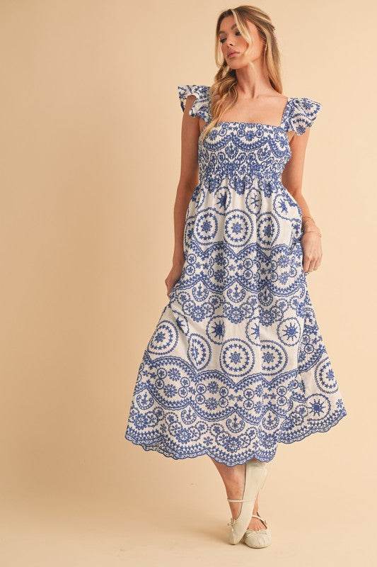 Barb Embroidered Maxi Sundress