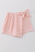 Striped skort with bow