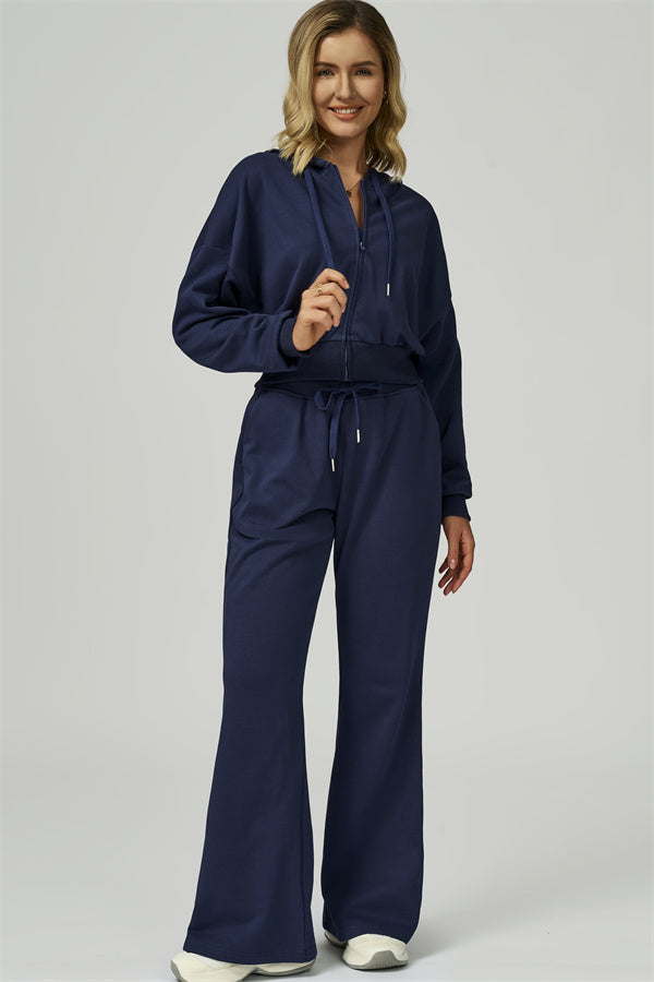 The FlexFit Crop Hoodie Pants 2-Piece Set