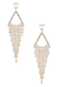 Fringe Rhinestone Drop CZ Earrings