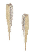 Rhinestone Fringe Chain Drop Earrings