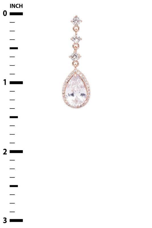 CZ Teardrop Elegant Swing Earrings