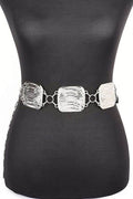 Textured Square Disk Iconic Chain Belt