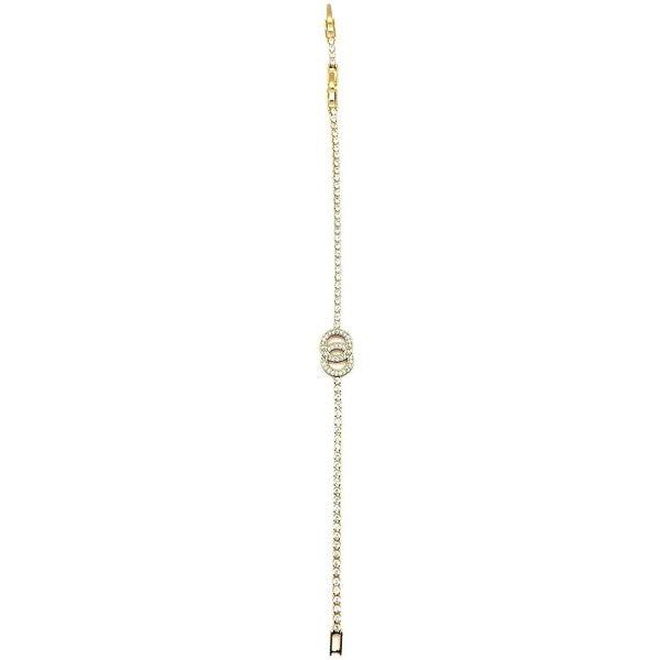 Double O Rhinestone Tennis Bracelet