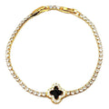 Radiant Clover Rhinestone Bold Tennis Bracelet