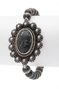 Oval Stone Western Stretch Bracelet