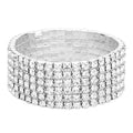 6 Row Strand Line Stretch Rhinestone Bracelet