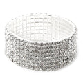 7 Row Strand Line Stretch Rhinestone Bracelet
