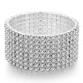 8 Row Strand Line Stretch Rhinestone Bracelet