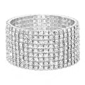 9 Row Strand Line Stretch Rhinestone Bracelet