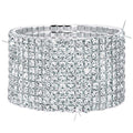 10 Row Strand Line Stretch Rhinestone Bracelet