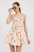 GATHERED POPLIN MIN DRESS