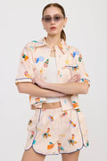 CROPPED OVERSIZE BUTTON UP TOP