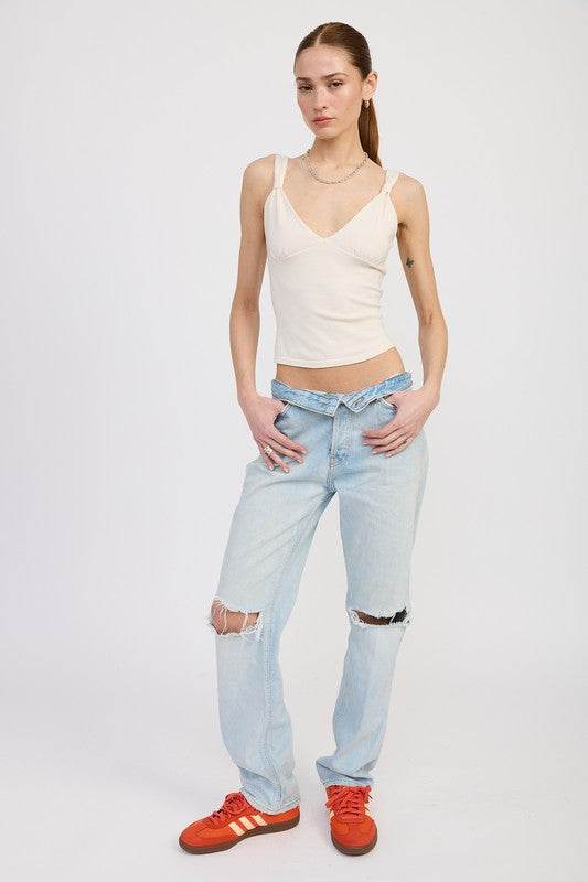 V NECK CAMI TOP