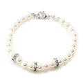 Faux Pearl Link Bracelet Crystal Rhinestone Accent