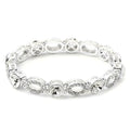 Silver Crystal Oval Shape Stretch Bracelet