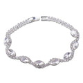 Zigzag Oval Shape Rhinestone Link Bracelet