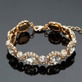 Emerald Cut Halo Rhinestone Link Bracelet