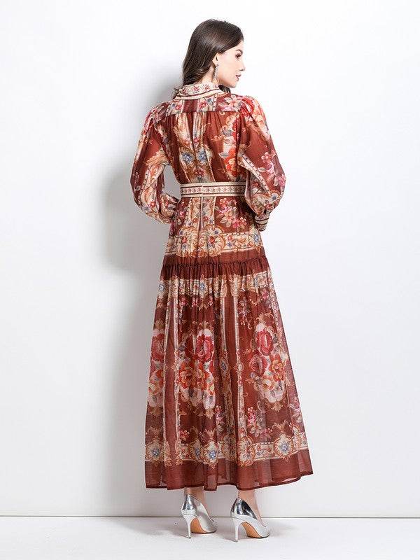 WOMEN FASHION CHIFFON MAXI DRESS
