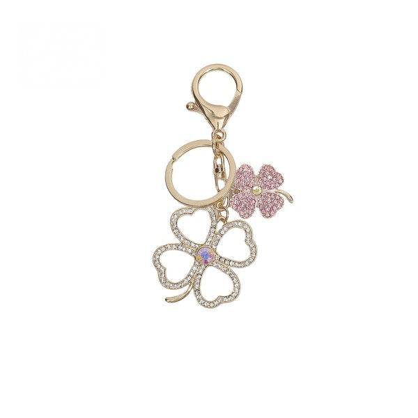 Sparkling Four-Leaf Clover Keychain
