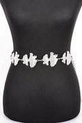 Organic Leaf Cutout Fashion Chain Belt
