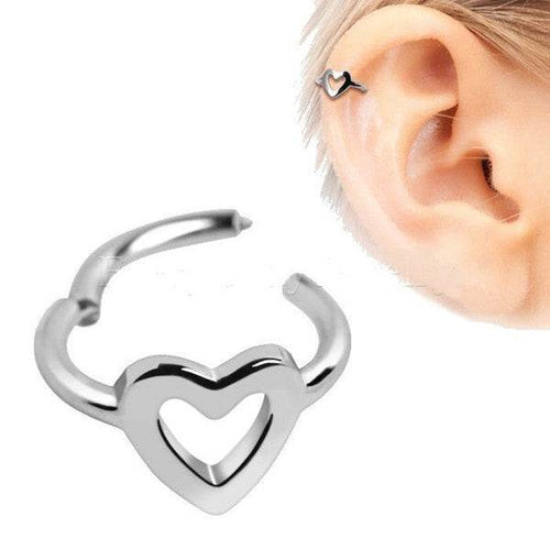 316L Stainless Steel Heart Seamless Clicker Ring
