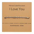 Morse Code Bracelet Silver Beads - Love U
