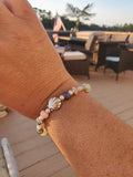 Shell Bracelet Summer Theme Multi Glass Bead