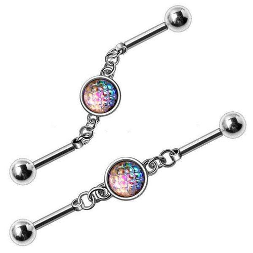 316L Stainless Steel Rainbow Cabochon Chain