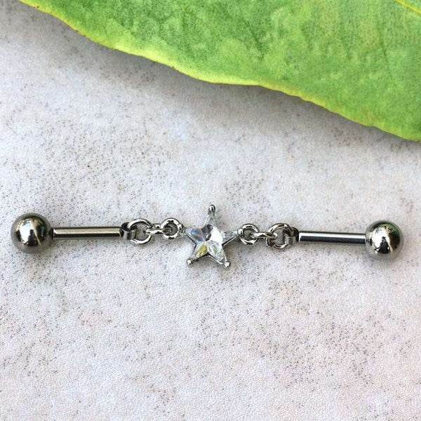 316L Stainless Steel Prong Set Star Chain
