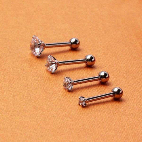 316L Stainless Steel Prong Set CZ Triple Helix